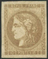 ** N°43A 10c Bistre R1, Signé JF Brun - TB - 1870 Ausgabe Bordeaux