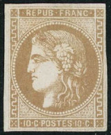 ** N°43A 10c Bistre R1, Court En Haut à Droite - B - 1870 Ausgabe Bordeaux