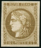 ** N°43Ab 10c Bistre Verdâtre R1 - TB - 1870 Emission De Bordeaux