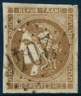 Obl. N°43Ac 10c Bistre Foncé, R1 - TB - 1870 Ausgabe Bordeaux