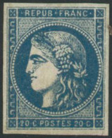 * N°45C 20c Bleu, Type II R3 - TB - 1870 Bordeaux Printing