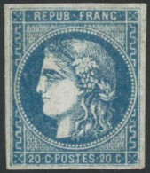 * N°46A 20c Bleu, Type III R1 - TB - 1870 Emisión De Bordeaux