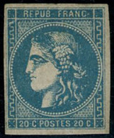 ** N°46Ac 20c Outremer, Type III R1 - TB - 1870 Bordeaux Printing