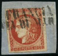 Obl. N°48d 40c Rouge Sans Clair, Touché En Haut Très Plaisant - B - 1870 Bordeaux Printing