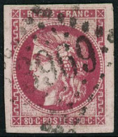 Obl. N°49 80c Rose - TB - 1870 Emisión De Bordeaux