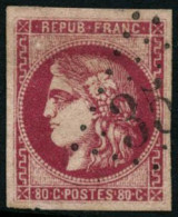 Obl. N°49b 80c Rose Vif - TB - 1870 Bordeaux Printing