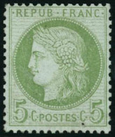 ** N°53 5c Vert-jaune S/azuré, Pièce De Luxe - TB - 1871-1875 Ceres