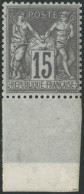 ** N°77 15c Gris, Signé Calves  - TB - 1876-1898 Sage (Tipo II)