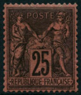 ** N°91 25c Noir S/rouge - TB - 1876-1898 Sage (Tipo II)