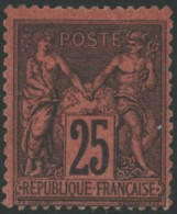 * N°91 25c Noir S/rouge - TB - 1876-1898 Sage (Type II)