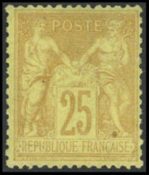 ** N°92 25c Bistre S/jaune - TB - 1876-1898 Sage (Tipo II)