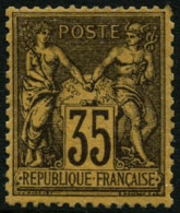 ** N°93 35c Violet Noir S/jaune, Pièce De Luxe Signé Brun - TB - 1876-1898 Sage (Type II)