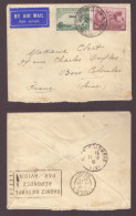 Australie Lettre Cachet 1935 2 Timbres Oblitération Paris RP Avion Gagnez Du Temps Répondez Par Avion - Cartas & Documentos