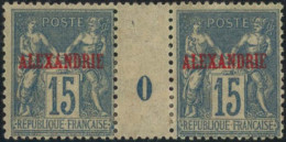 ** N°9 15c Bleu, Paire Mill 0 - TB - Other & Unclassified