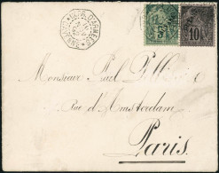 Lettre N°19 Et 20 5c Vert Et 10c Noir S/lilas S/lettre En Correspondance D'armées De Cayenne Du 10/11/93 Pour Paris, RAR - Other & Unclassified