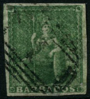 Obl. N°4 1/2p Vert - TB - Barbados (...-1966)