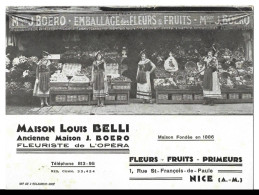 06 Nice  Maison Louis Belli   -  Fleurs - Fruits - Primeurs - 1 Rue Saint Francois De Paule - Straßenhandel Und Kleingewerbe