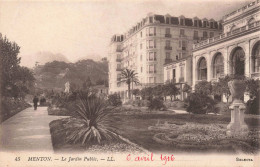 FRANCE - Menton - Le Jardin Public - LL - Carte Postale Ancienne - Menton