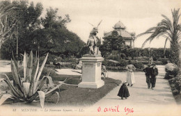 FRANCE - Menton - Le Nouveau Square - Animé - Carte Postale Ancienne - Menton