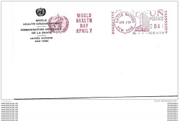 56 - 73 - Enveloppe OMSavec Oblit Mécanique Rouge "World Health Day April 7" 1960 - OMS