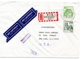 69670 - Bund - 1981 - 230Pfg B&S MiF A R-LpBf MARKDORF -> NEW YORK, NY (USA) - Lettres & Documents