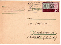 69673 - Bund - 1965 - 20Pfg 125 Jahre Briefmarken (kl Zahnf) EF A Kte BERLIN - ... -> Englewood, NJ (USA) - Postzegels Op Postzegels