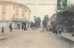 CPA 42 POUILLY SOUS CHARLIEU / CARREFOUR ET ROUTE DE CHARLIEU - Sonstige & Ohne Zuordnung