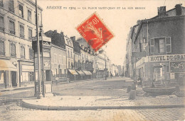 CPA 42 ROANNE EN 1904 / LA PLACE SAINT JEAN ET LA RUE BRISON - Roanne