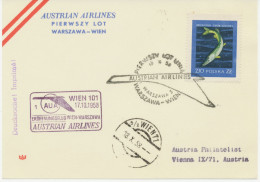 POLEN 17.10.1958, AUA Erstflug „WARSCHAU – WIEN“    POLAND FIRST FLIGHT With AUA - Posta Aerea