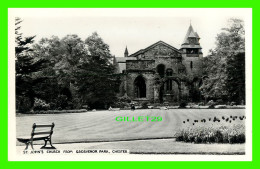 CHESTER, UK - ST JOHN'S CHURCH FROM GROSVERNOR PARK - CARTE PHOTO - ANIMATED WITH PEOPLES - - Chester