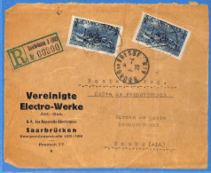 Saar 1929 Seulement Le Recto D'une Lettre Einschreiben De Saarbrücken (G22697) - Storia Postale