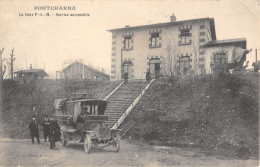 CPA 69 PONTCHARRA / LA GARE P.L.M. / SERVICE AUTOMOBILE - Pontcharra-sur-Turdine