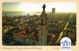 Lote PEP1537, Cuba, Entero Postal, Stationery, La Habana, 500, 21-25, Parroquia, Church, Panoramic City View - Cartoline Maximum
