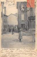 CPA 42 LAGRESLE / PLACE ET RUE DES QUATRE CROIX - Other & Unclassified