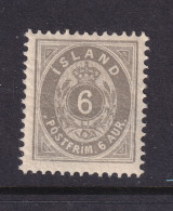 Iceland/Island 1896 6a Grey MH 15390 - Nuevos