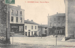 CPA 42 BUSSIERES / PLACE DE L'EGLISE - Other & Unclassified