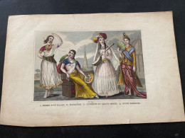 Gravure Couleur XIX 24x15 Cm Femme D’un Rajah Bayadère Favorite Du Grand Mogol - Prints & Engravings