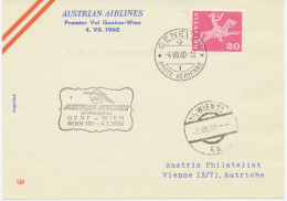 SCHWEIZ 4.7.1960, AUA Erstflug „GENF – WIEN“    SWITZERLAND FIRST FLIGHT With AUA - Erst- U. Sonderflugbriefe