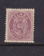 Iceland/Island 1882 40a Violet Perf 14x13.5 MH 15391 - Ungebraucht