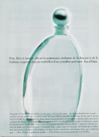 Publicité Parfum EAU D' EDEN De Cacharel - Format A4 (Voir Photo) - Publicités Parfum (journaux)