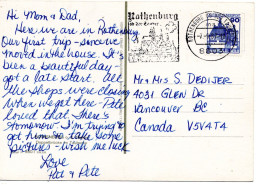 69695 - Bund - 1987 - 90Pfg B&S EF A LpAnsKte ROTHENBURG - ... -> Vancouver, BC (Canada) - Storia Postale