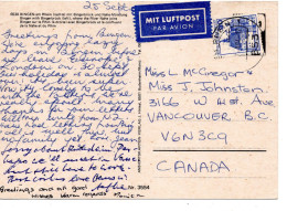 69698 - Bund - 1984 - 90Pfg B&S EF A LpAnsKte BINGEN -> Vancouver, BC (Canada) - Storia Postale