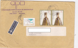 BEACH HOUSE, VIRGIN MARY STATUETTE, STAMPS ON COVER, 1994, PORTUGAL - Cartas & Documentos