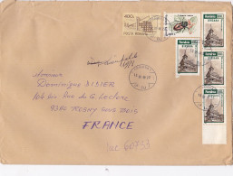 HOTEL, BEETLE, CHURCH, STAMPS ON COVER, 1998, ROMANIA - Lettres & Documents