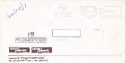 AMOUNT 0.65, MADRID, ADVERTISING, RED MACHINE STAMPS ON COVER, 1997, SPAIN - Used Stamps