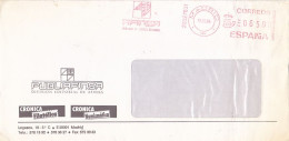 AMOUNT 6500, MADRID, ADVERTISING, RED MACHINE STAMPS ON COVER, 1994, SPAIN - Used Stamps