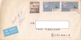 LANDSCAPE, AMOUNT 30 MACHINE OVERPRINTED STAMPS ON COVER, 1996, SPAIN - Gebraucht