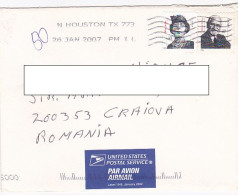 EDNA FERBER, ALBERT SABIN, STAMPS ON COVER, 2007, USA - Cartas & Documentos