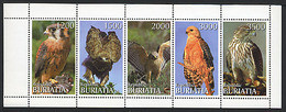 BOURIATIE BURIATIA 1997, RAPACES, AIGLES, EAGLES, 5 Valeurs En Feuillet, Neufs / Mint. R1037 - Vignettes De Fantaisie