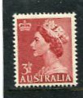 AUSTRALIA - 1953  3 1/2d   QEII  WATERMARK  MINT NH - Ungebraucht